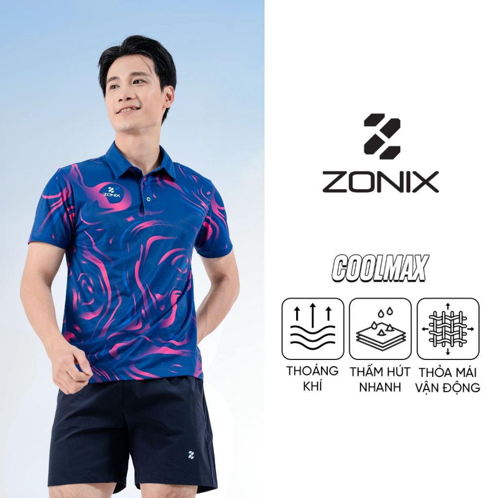 Áo polo thể thao nam, áo thun polo pickleball tennis cầu lông cooling fabric làm mát chủ động Zonix -  ZMP09016