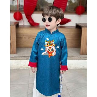 Áo dài Tết cho bé trai Đồ mặc TẾT áo dài cách tân bé trai chất gấm lụa 2 da cao cấp vân nổi DA10 DA11- BIATON