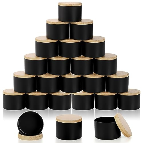 HŨ NHÔM ĐỰNG NẾN THƠM 100 G (NẮP GIẢ GỖ)