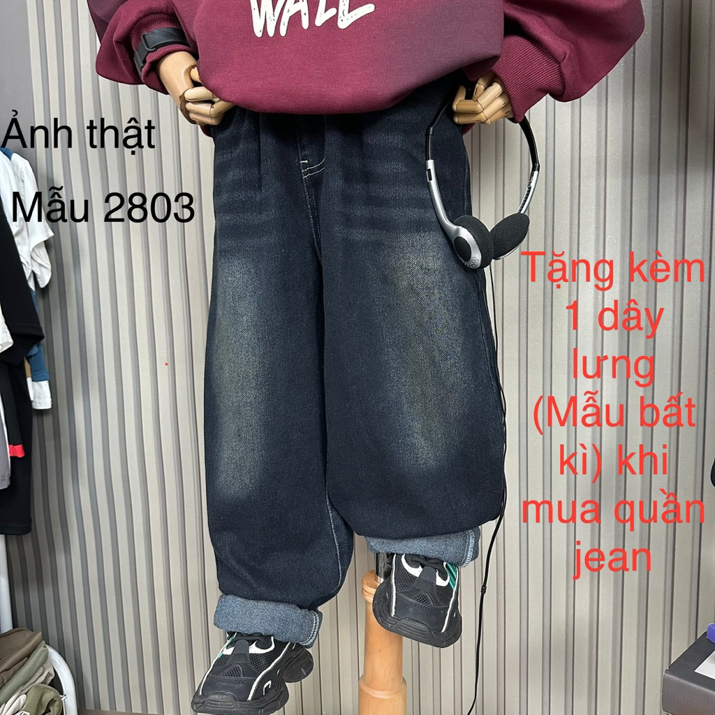 Quần jean trẻ em quần bò bé trai size đại 25-70kg quần dài dáng rộng cho bé
