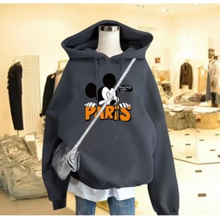 Áo hoodie nữ nam form rộng KONOVA chất liệu nỉ lông cáo dày dặn in hình MIKEY PARI