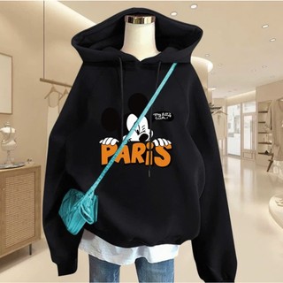 Áo hoodie nữ nam form rộng KONOVA chất liệu nỉ lông cáo dày dặn in hình MIKEY PARI