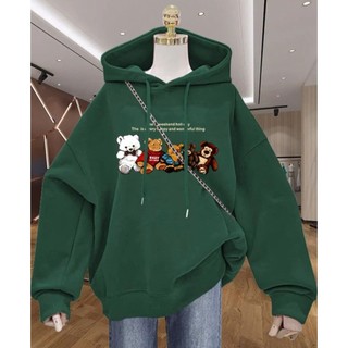 Áo hoodie nữ nam unisex chất liệu nỉ lông cáo dày dặn form rộng in hình 5 GẤU