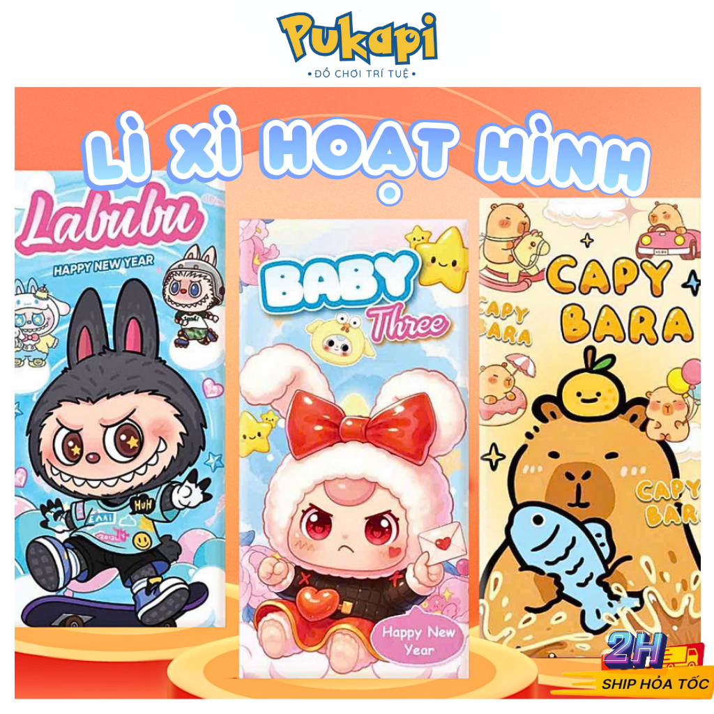 Bao Lì Xì Tết Lì Xì Hoạt Hình Ba.By 3 Capybara Kuromi Cinnamoroll Ngựa Dễ Thương CuteTổng Hợp Nhiều Mẫu -Đồ Chơi PUKAPI
