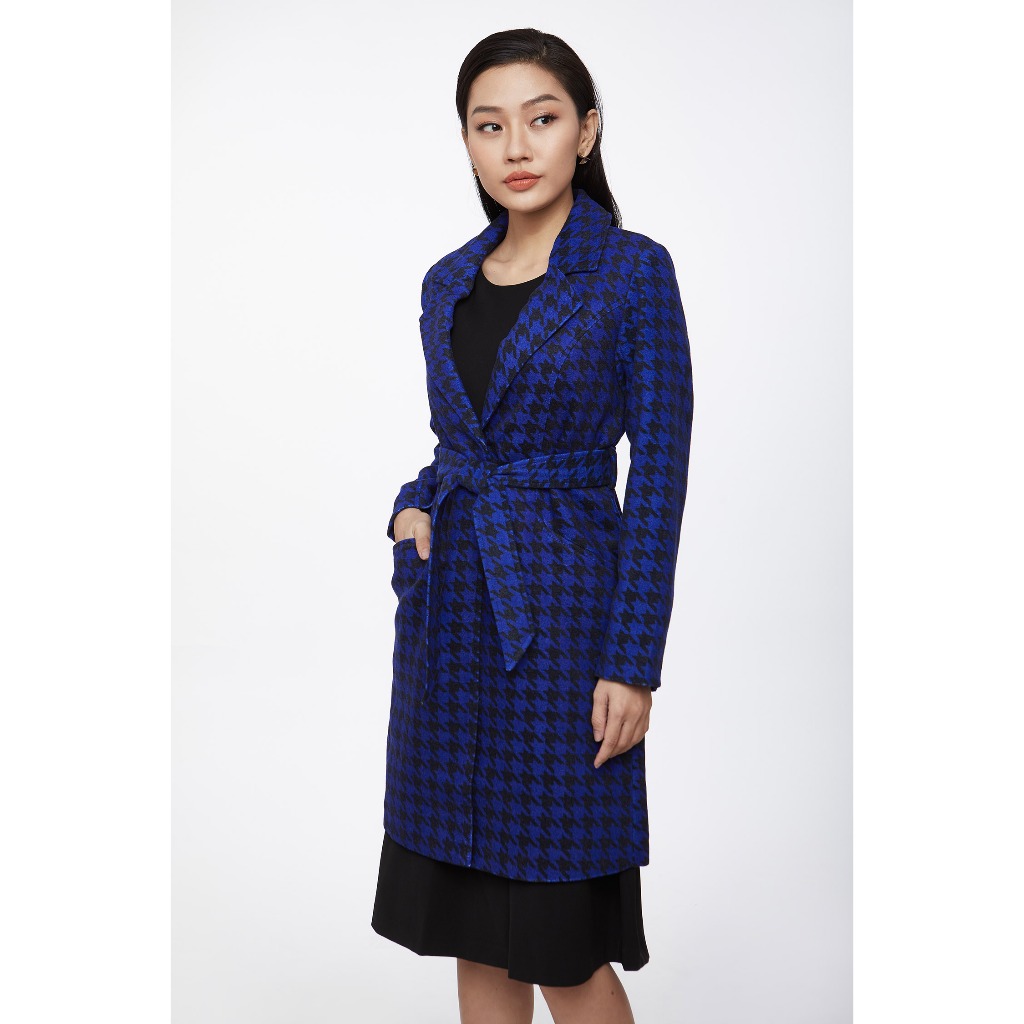 [CÒN TRẮNG ĐEN] N&M Áo Khoác Dạ Măng Tô Nữ Caro 1906031
