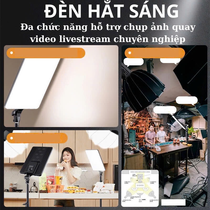Đèn Led Livestream hình chữ nhật full size - Trợ Sáng Livestream, Quay Video, Chụp Ảnh Studio Chuyên Nghiệp