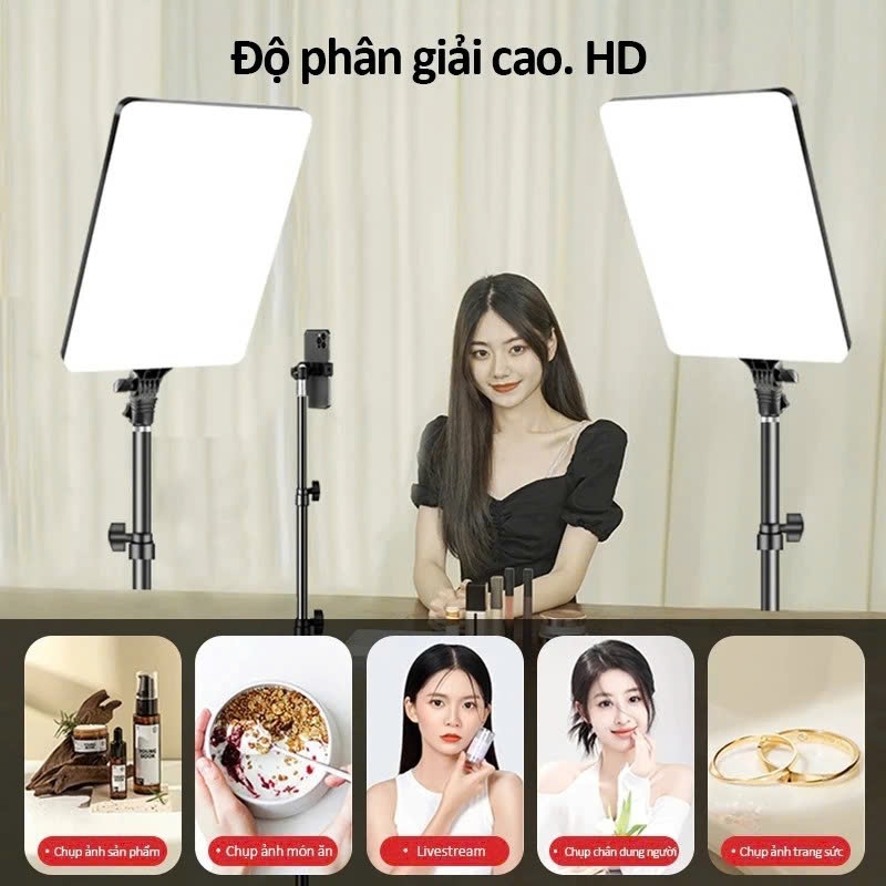 Đèn Led Livestream hình chữ nhật full size - Trợ Sáng Livestream, Quay Video, Chụp Ảnh Studio Chuyên Nghiệp