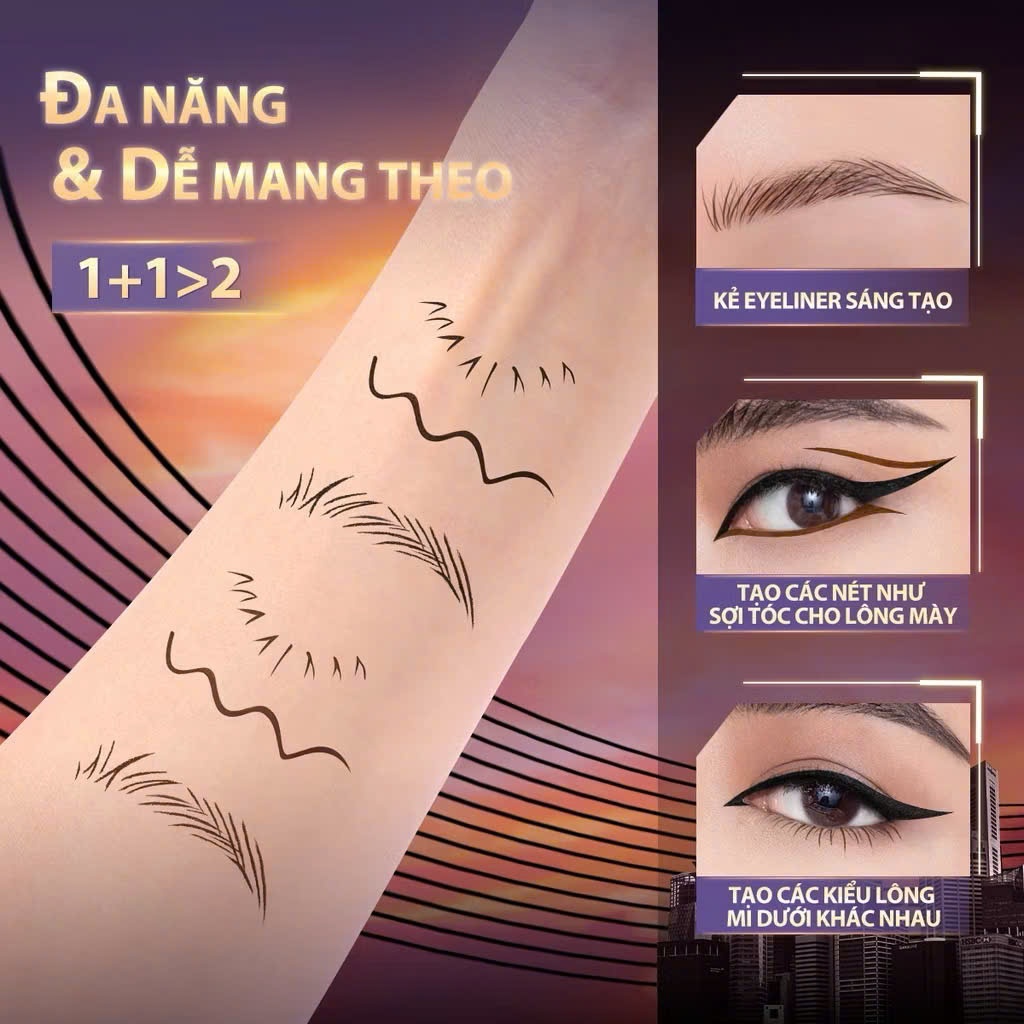 Bút Kẻ Mắt Dạng Lỏng FOCALLURE FA309 2in1 hai đầu chống nước lâu trôi 1.2g | NHÍM HOUSE