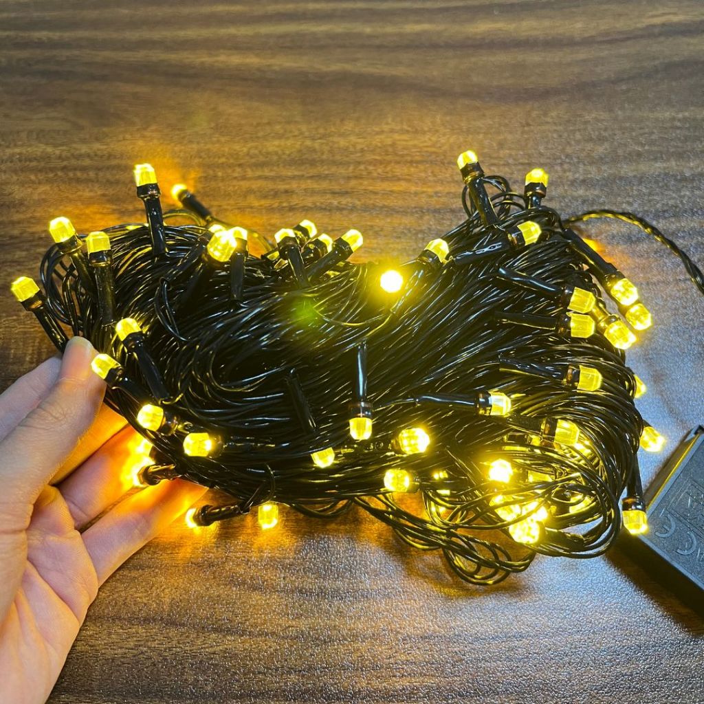 (DEAL MỞ BÁN)Dây Led kim cương trang trí, dây đen 10m,40m, 3000k ...