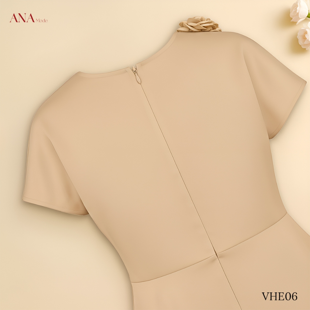 Áo Kiểu Đính Hoa Nữ ANA Mode Chất Liệu Lụa Pháp Thanh Lịch Đi Chơi Quà Tặng Mẹ AK25VHE06