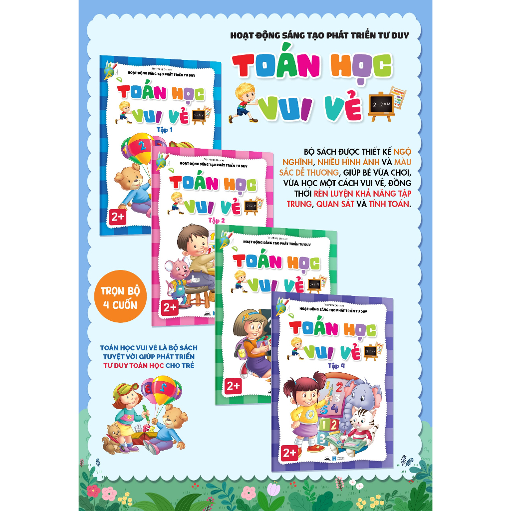 Combo 4 Cuốn “Toán Học Vui Vẻ”: Nâng Cao Hoạt Động Sáng Tạo, Phát Triển Tư Duy Toán Học – Dành Cho Trẻ Từ 2 Tuổi