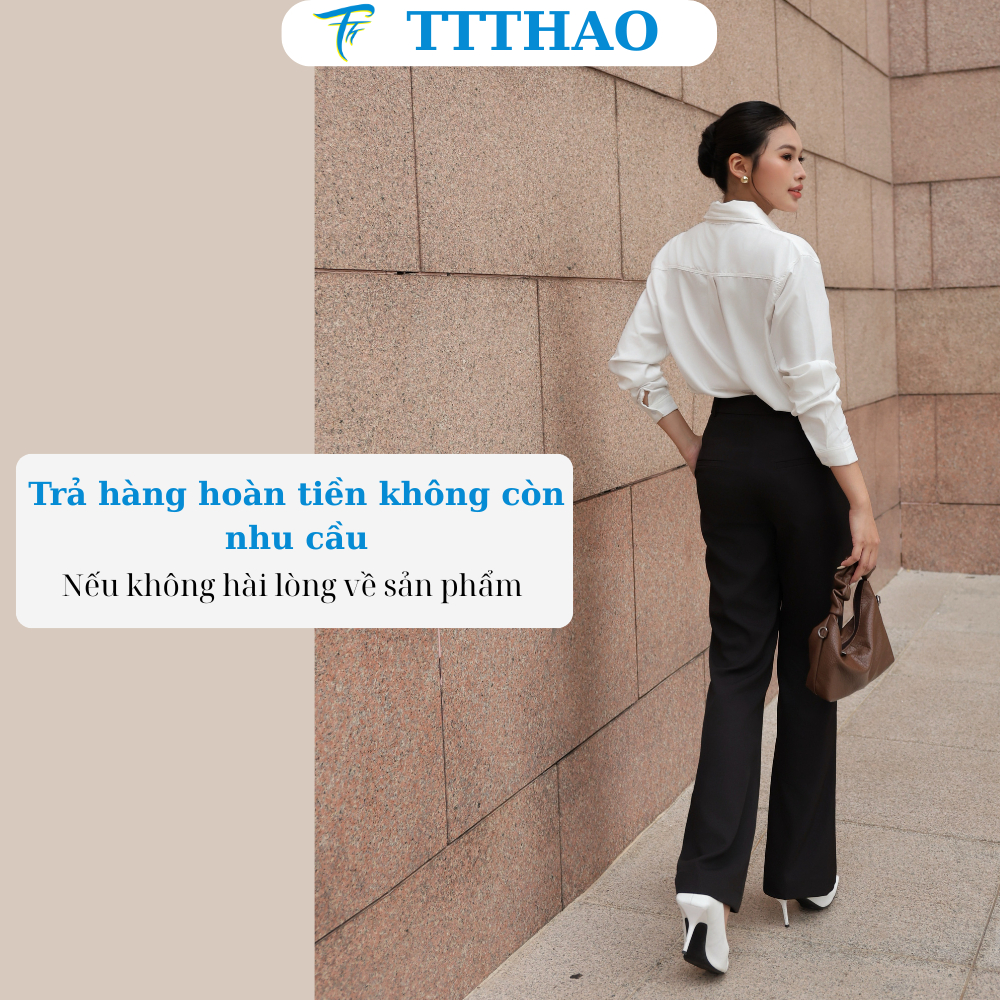 Quần tây nữ ống loe TTTHAO nhẹ tôn dáng, phong cách công sở thanh lịch QT01
