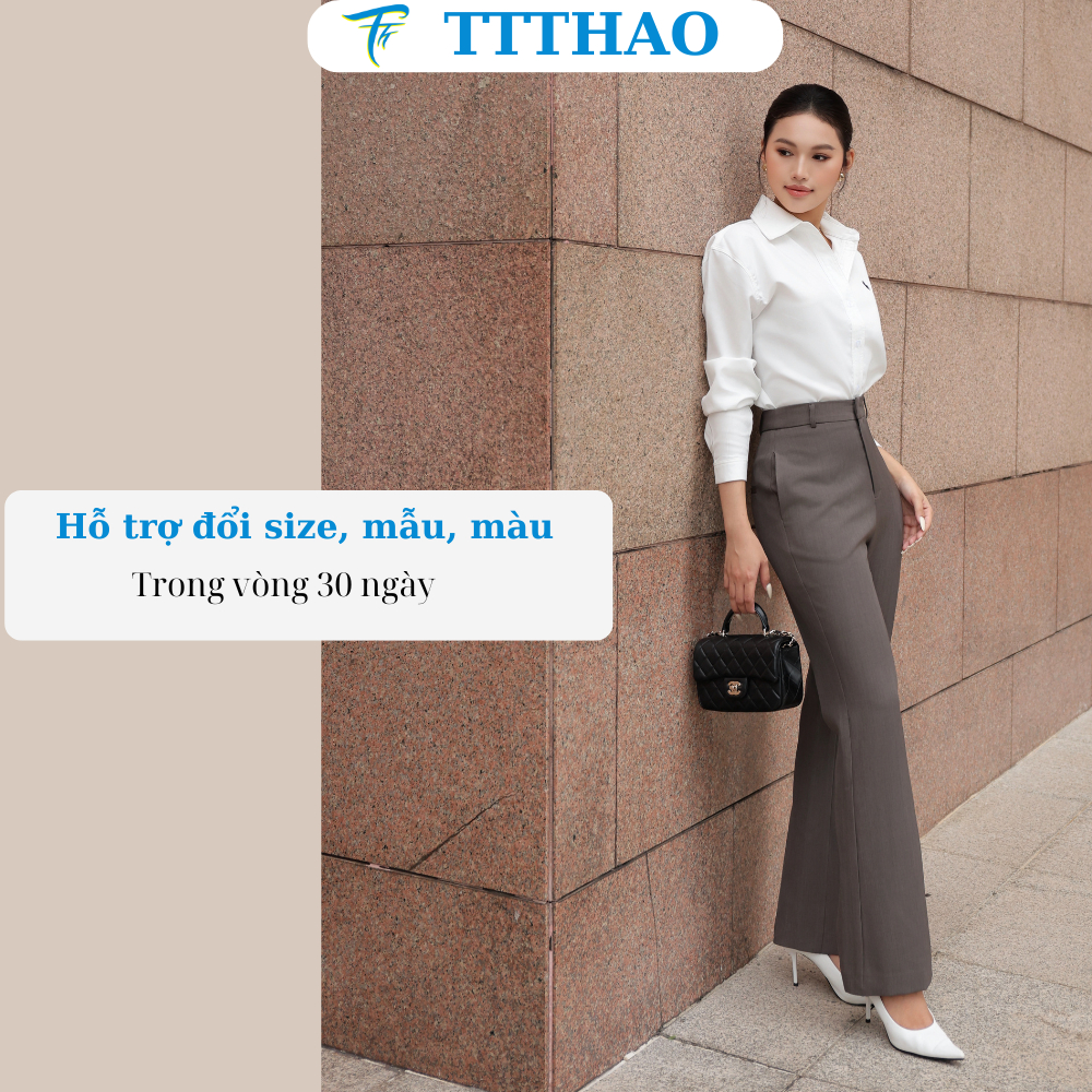 Quần tây nữ ống loe TTTHAO nhẹ tôn dáng, phong cách công sở thanh lịch QT01