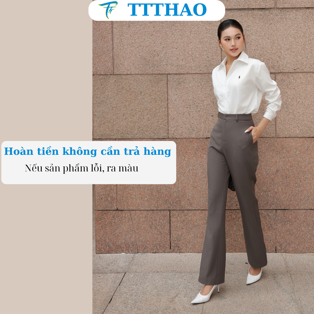 Quần tây nữ ống loe TTTHAO nhẹ tôn dáng, phong cách công sở thanh lịch QT01
