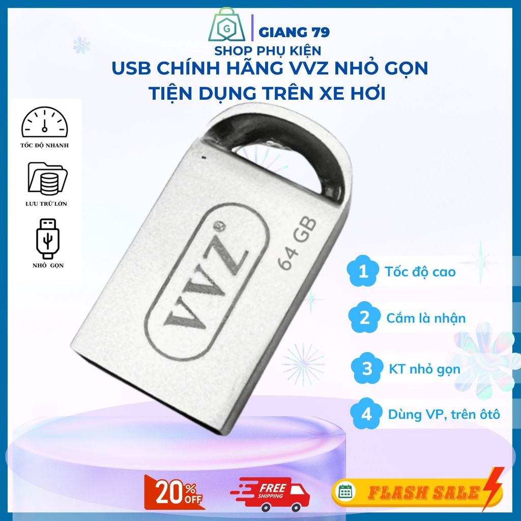USB Ngắn Chính Hãng VVZ, Tốc Độ Cao, Nhỏ Gọn Tiện Dụng Văn Phòng, Trên Ôtô