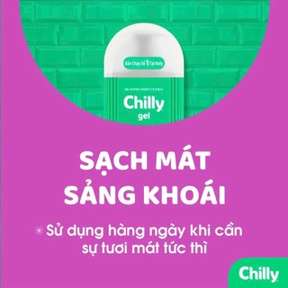 Dung dịch vệ sinh phụ nữ Chilly làm sạch và dưỡng ẩm, hạn chế viêm nhiễm, chiết xuất bạc hà 200ml