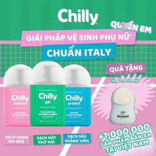 Dung dịch vệ sinh phụ nữ Chilly làm sạch và dưỡng ẩm, hạn chế viêm nhiễm, chiết xuất bạc hà 200ml