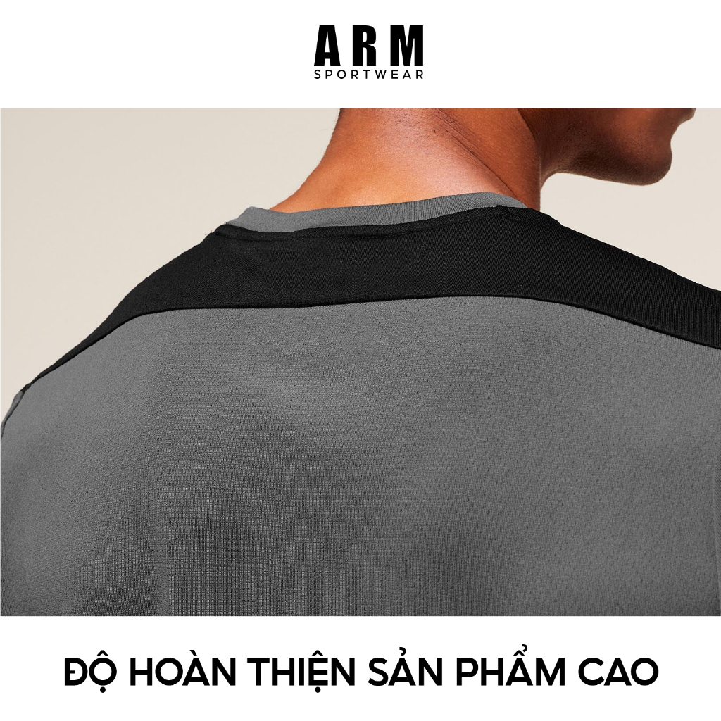 Áo Thun Thể Thao Nam PRIME Phối Vai ARM, Áo Tập Gym Chất Liệu Co Giãn, Vận Động Thoáng Mát