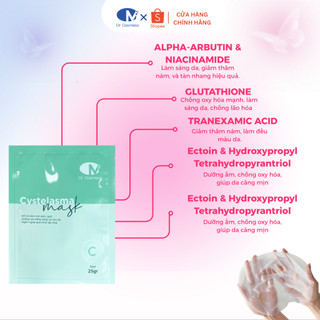 Combo 15 Miếng Mặt Nạ Giấy Cystelasma Dr Cosmess, Cấp Ẩm, Phục Hồi  Dưỡng Trắng Da, Mờ Nám Hiệu Quả