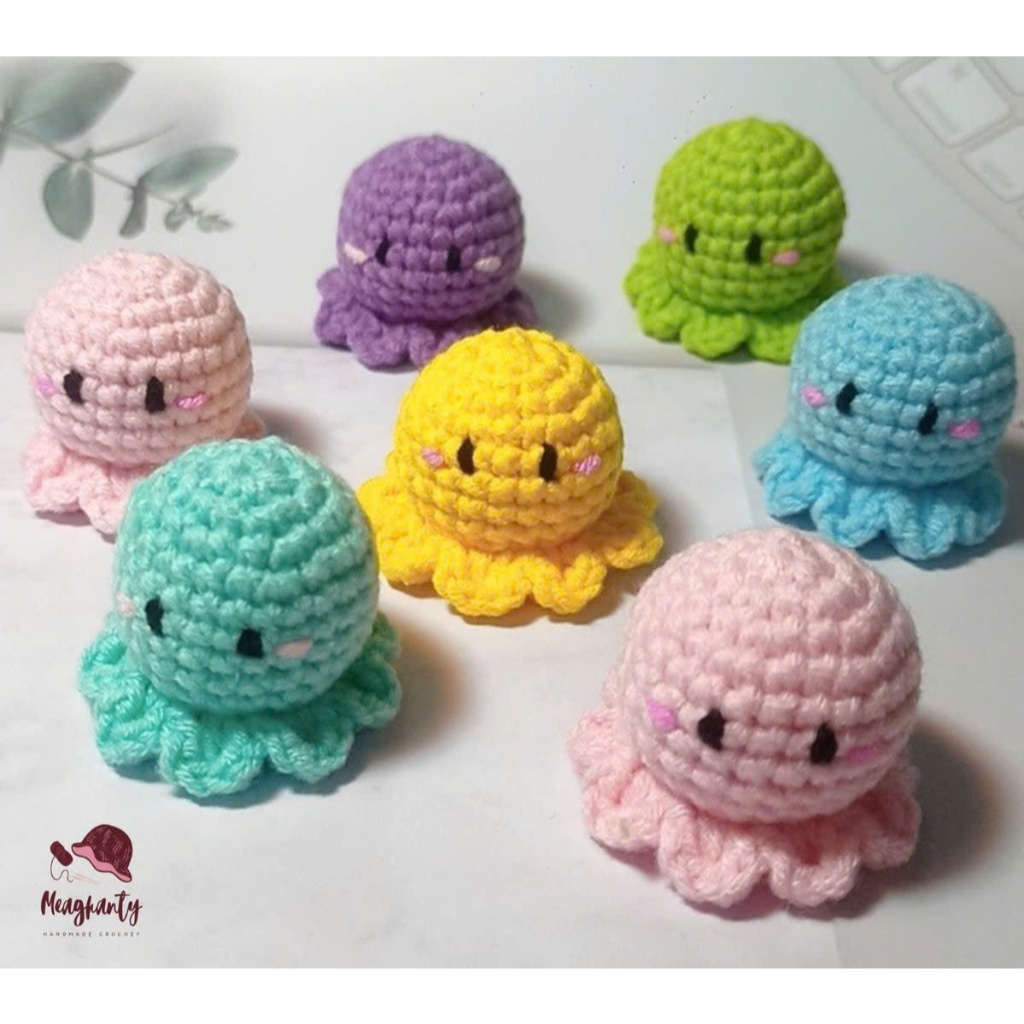 Móc khóa bạch tuột len - móc khóa bạch tuột handmade