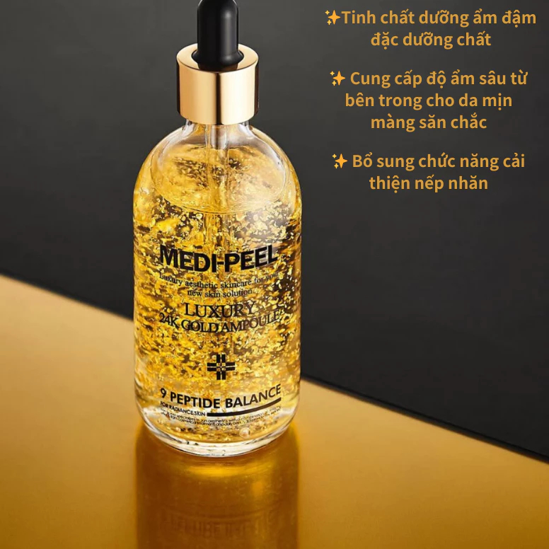 MEDIPEEL Tinh Chất Vàng 24K Chống Lão Hóa Cao Cấp Thúc Đẩy Quá Trình Sản Sinh Collagen Tái Sinh Tế Bào 100ML
