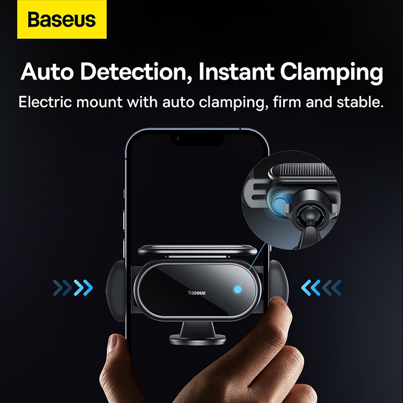 Giá Đỡ Điện Thoại Cảm Biến Trên Ô Tô Baseus Steel Cannon pro Solar Electric Holder Car Mount (Energy charging)