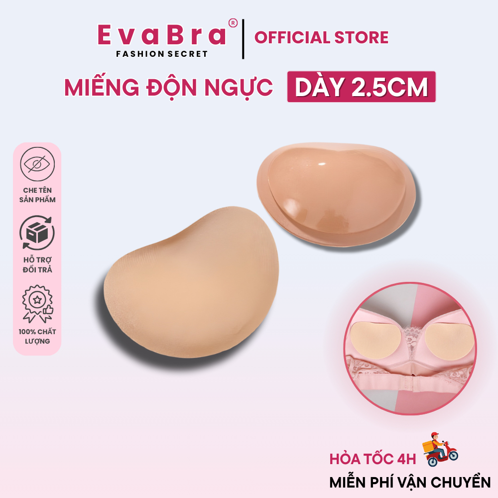 Mút Đôn Dán Nâng Ngực Dày 2.5Cm, Độn Tăng Size Ngực Siêu Đẩy [Sử Dụng Được Nhiều Lần] Eva Bra 2005