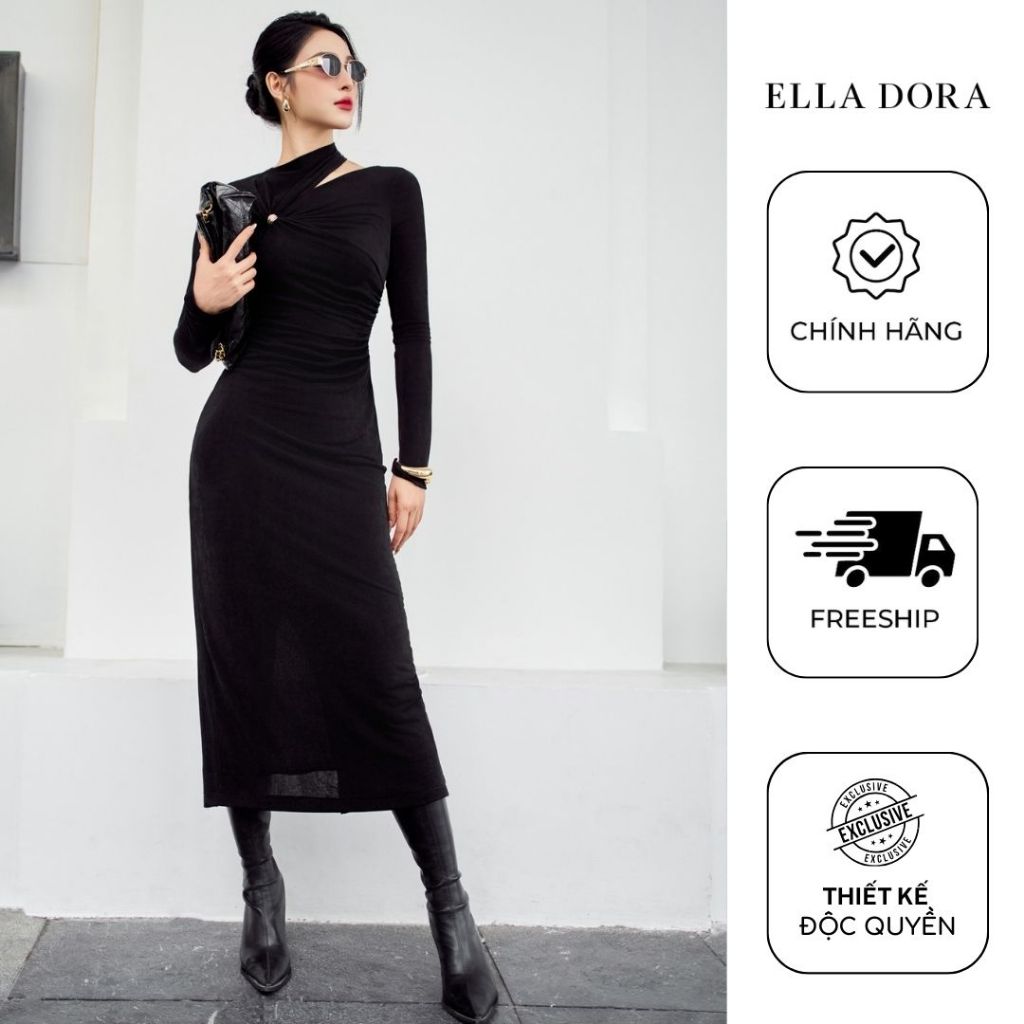 Đầm ôm body nữ ELLA DORA dáng dài thiết kế Cut-Out ôm sát form thanh lịch [D211]