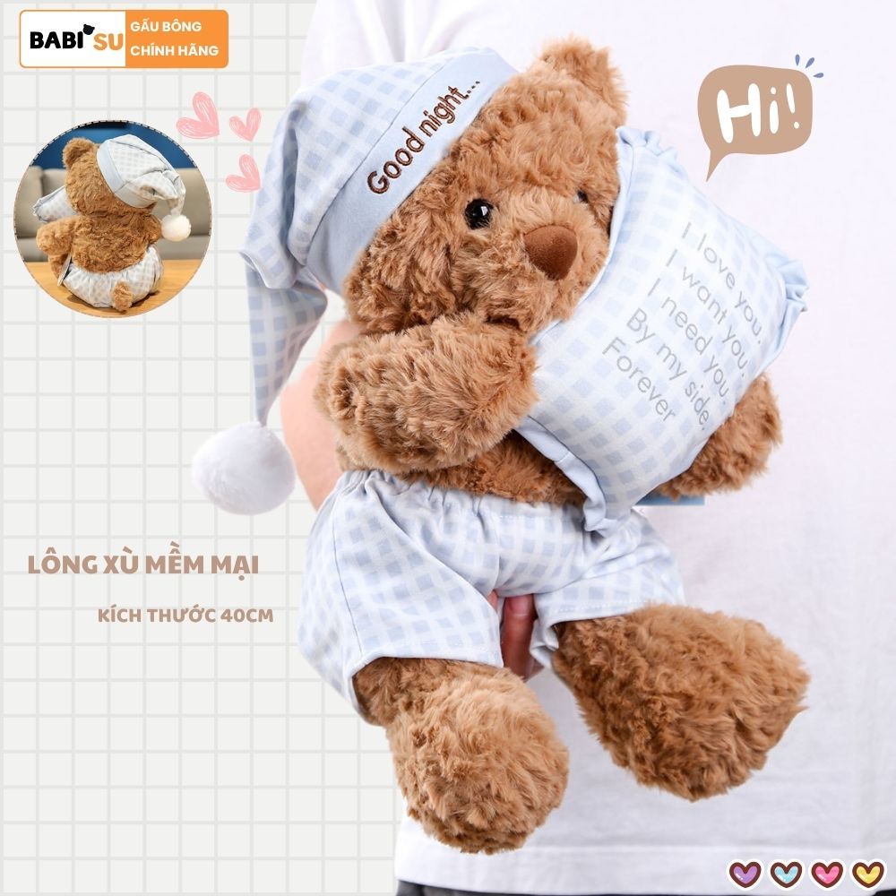 Gấu Bông Teddy Ôm Gối Ngủ Lông Xù Mềm Mại Làm Gấu Ôm Ngủ, Quà Tặng Cho Trẻ Em, Bạn Gái Ngày Sinh Nhật, Noel