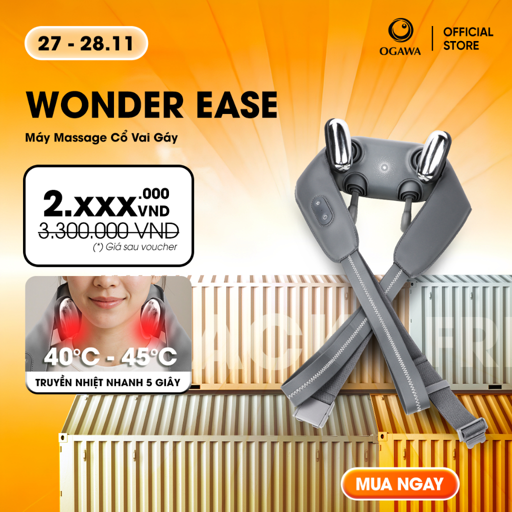 Máy Massage Cổ Vai Gáy OGAWA Wonder Ease - Nhỏ gọn, truyền nhiệt nhanh