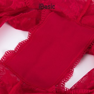 [SEASON OF LOVE] Quần lót Quần chip nữ màu đỏ lưng cao ren lưới xuyên thấu iBasic gợi cảm PANW200