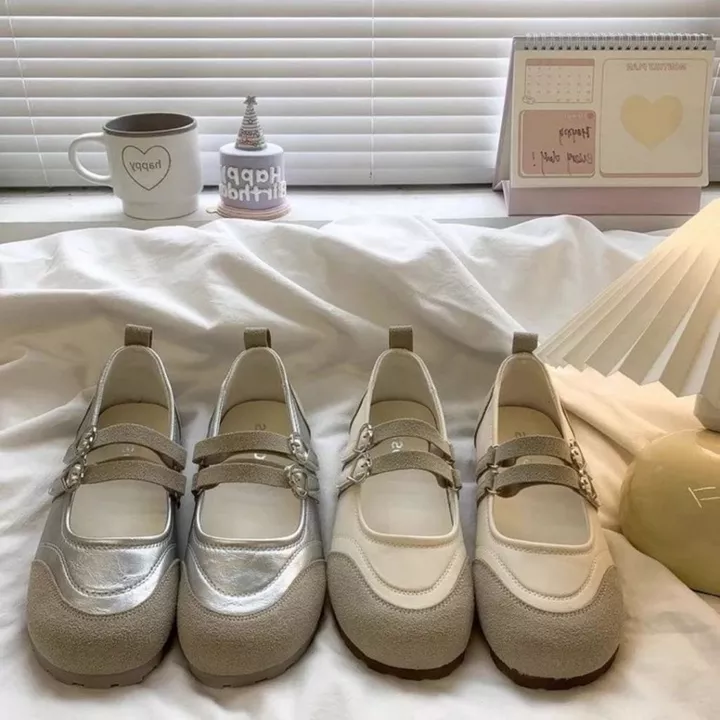 Giày Mary Jane Nữ, Giày Búp Bê Mary Jane Da Lộn Hai Khóa Hàn Quốc N49 || Anshoes Dynasty