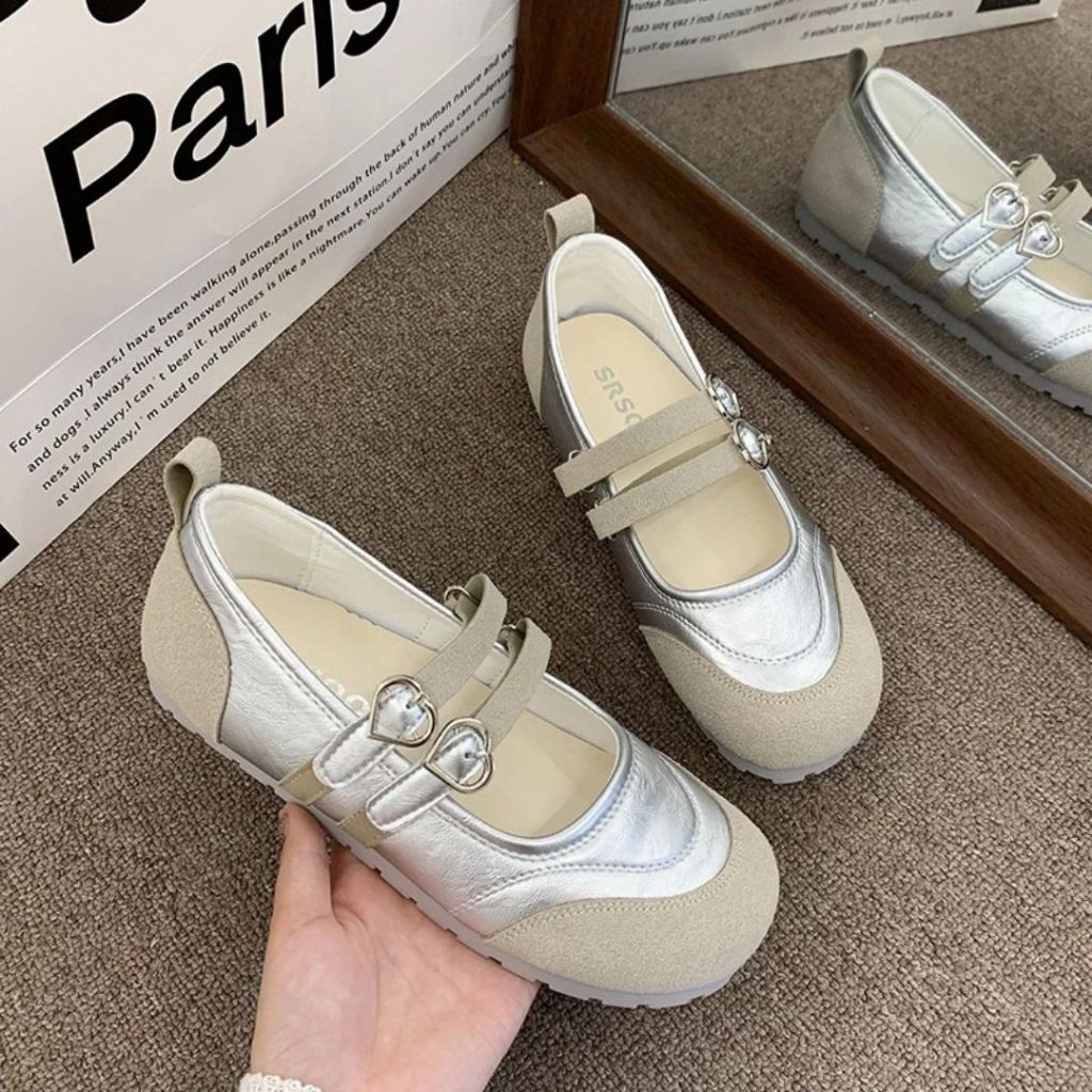 Giày Mary Jane Nữ, Giày Búp Bê Mary Jane Da Lộn Hai Khóa Hàn Quốc N49 || Anshoes Dynasty