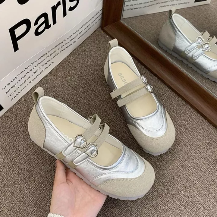 Giày Mary Jane Nữ, Giày Búp Bê Mary Jane Da Lộn Hai Khóa Hàn Quốc N49 || Anshoes Dynasty