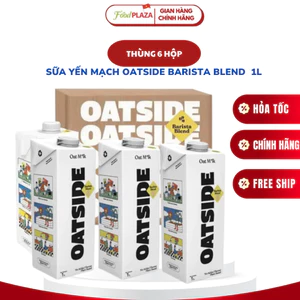 Sữa Yến Mạch OATSIDE Barista Blend Nguyên Vị (1L x 6), Sữa Thực Vật Không Đường Cho Pha Chế