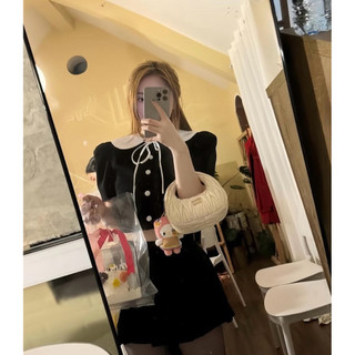ÁO ĐEN BUỘC NƠ VANESSA TOP TÍ NGOAN (NEWTAG)