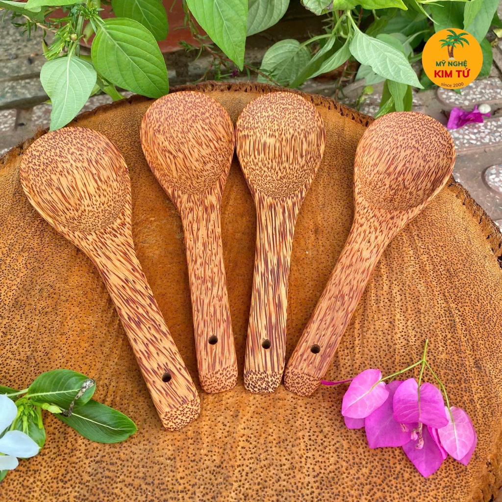 Vá Xới Cơm Gỗ Dừa Tự Nhiên, Vá Cơm Cao Cấp Chống Nóng Tay Bền Đẹp, Không Sơn An Toàn Sức Khỏe Tiện Dụng Cho Nấu Ăn Bếp