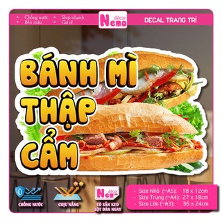 Decal Trang Trí Bánh Mì Thập Cẩm, Tranh Dán Tiệm Bánh Mì, Xe Bánh Mì, Dán Tường, Tủ, Kính - Sticker Chịu Được Mưa Nắng.
