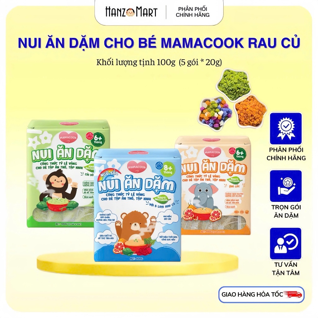 Nui ăn dặm cho bé Mamacook rau củ - hanzomart