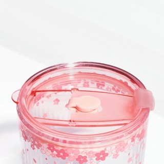 Cốc thủy tinh Blossom Sakura Deli 500ml cao cấp chịu nhiệt thiết kế dày dặn dùng cho đồ nóng lạnh