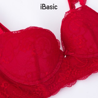 [SEASON OF LOVE] Áo ngực Áo lót Áo Bra ren mỏng có gọng màu đỏ iBasic BRAW173