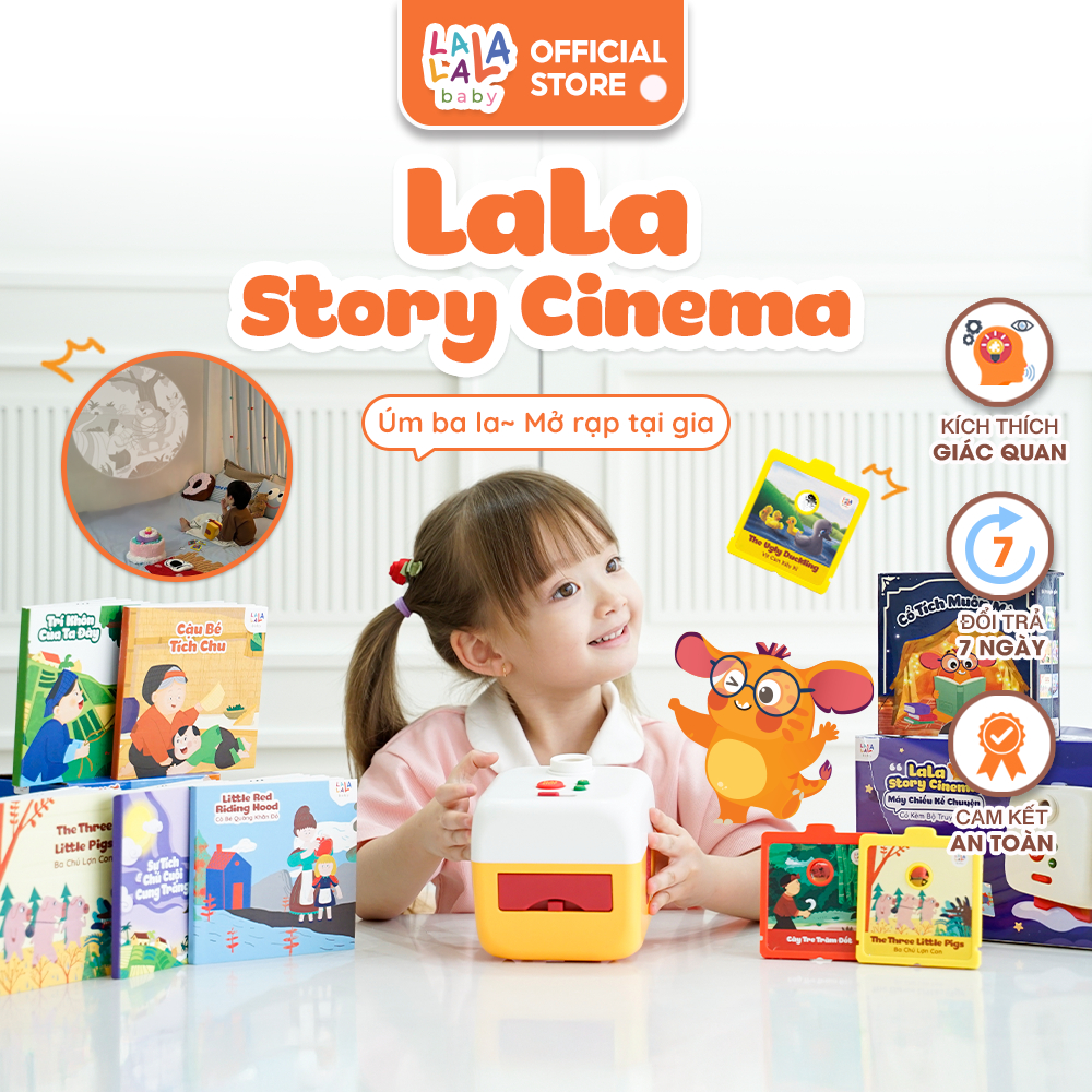 [COMBO 3 TẶNG PIANO] Máy Chiếu Kể Chuyện Lala Story Cinema Đồ Chơi Âm Thanh Máy Chiếu Mini Đèn Chiếu Tường Cho Bé