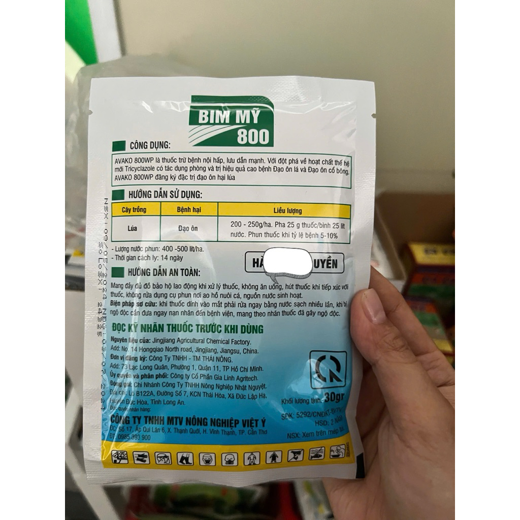 BIM MỸ 800 quản lý đạo ôn lá, đạo ôn cổ bông gói 30g
