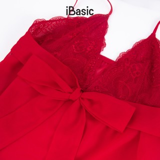 [SEASON OF LOVE] Váy ngủ Đầm ngủ voan mỏng babydoll nóng bỏng gợi cảm màu đỏ iBasic SW083