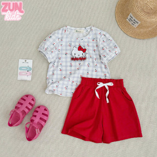 Đồ Bộ Bé Gái Thun Cotton Mềm Mịn In Hình Kitty Dễ Thương – Set Áo Quần Mùa Hè Cho Bé Từ 2-10 Tuổi