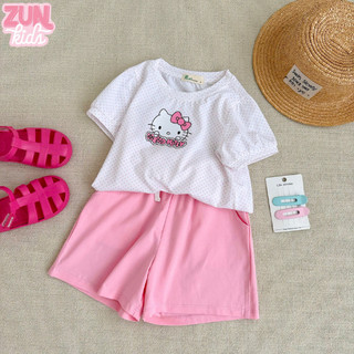 Đồ Bộ Bé Gái Thun Cotton Mềm Mịn In Hình Kitty Dễ Thương – Set Áo Quần Mùa Hè Cho Bé Từ 2-10 Tuổi