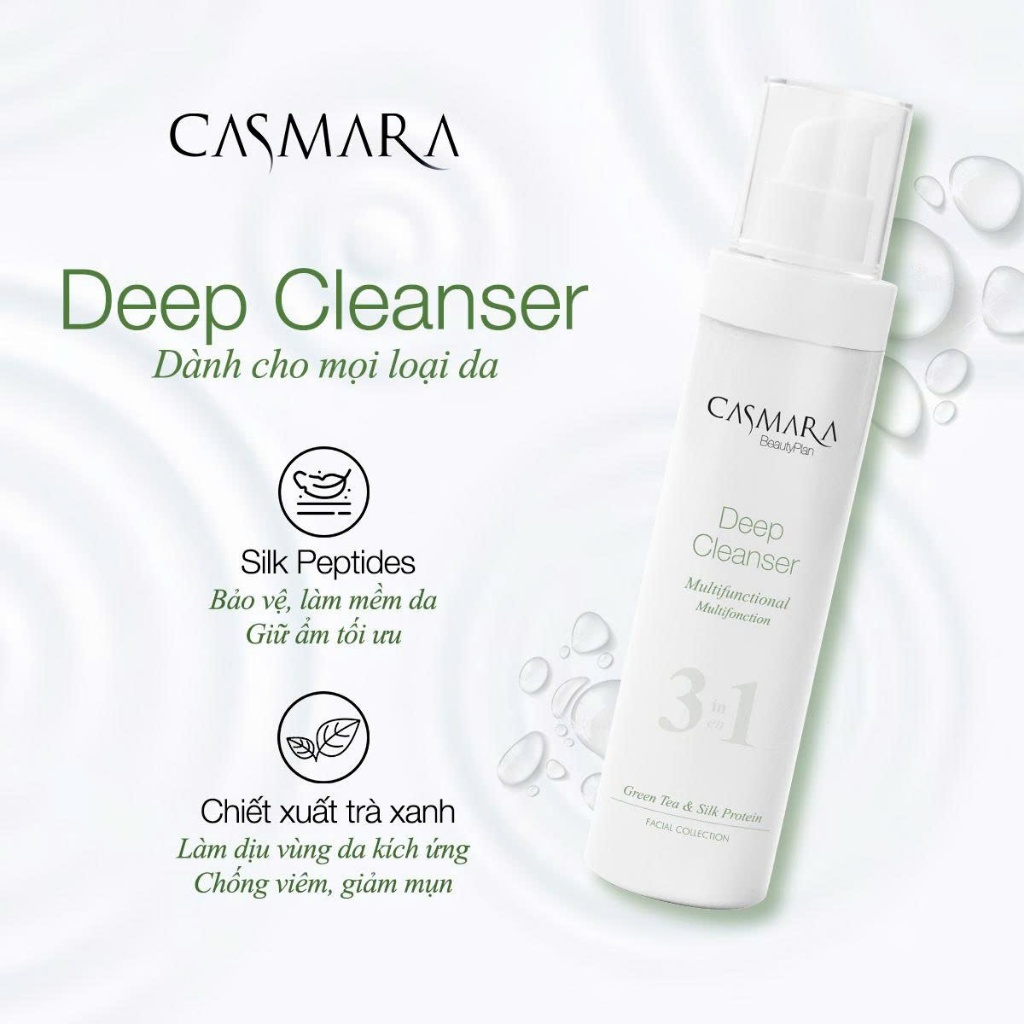 Sữa rửa mặt CASMARA 3in1 Deep Cleanser 150ML/500ML