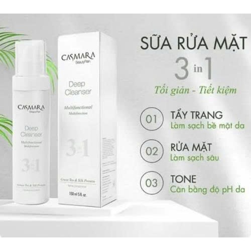 Sữa rửa mặt CASMARA 3in1 Deep Cleanser 150ML/500ML