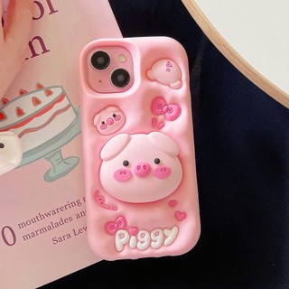 Ốp lưng iphone Heo PIGGY có giá đỡ hot trend Cho 6plus/7plus/x/xs/xsm/11/12/13/14/15/16/pro/plus/promax RABBI SLC