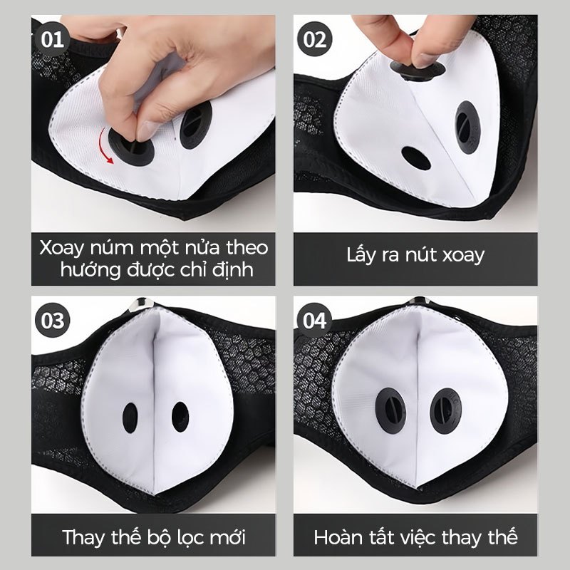 【PM2.5】Khẩu trang chống giọt bắn、Chống gió、Chống nước、Chống bụi、Kính bảo hộ có thể tháo rời、Bao gồm bộ lọc